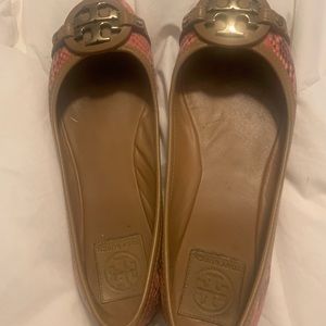 Snakeskin Tory Burch flats.